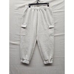 Express Womens Cargo Jogger Pants Gray Polyester Blend Athletic Size XL